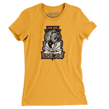 San Jose Rhinos Roller Hockey Women's T-Shirt-Allegiant Goods Co. Vintage Sports Apparel
