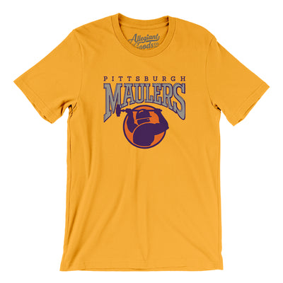 Pittsburgh Maulers Football Men/Unisex T-Shirt-Gold-Allegiant Goods Co. Vintage Sports Apparel