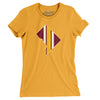 Washington D.C. Helmet Stripes Women's T-Shirt-Gold-Allegiant Goods Co. Vintage Sports Apparel