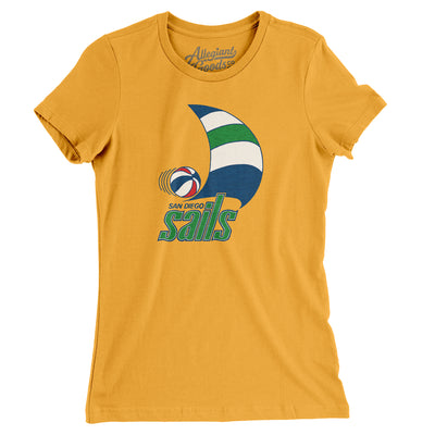 San Diego Sails Basketball Women's T-Shirt-Gold-Allegiant Goods Co. Vintage Sports Apparel