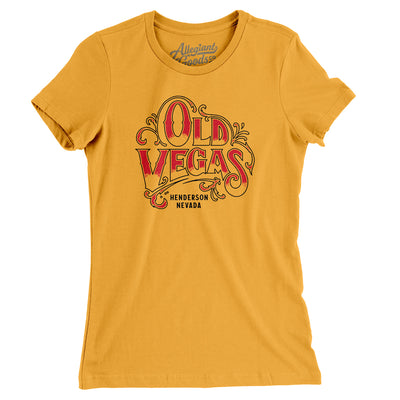 Old Vegas Amusement Park Women's T-Shirt-Gold-Allegiant Goods Co. Vintage Sports Apparel
