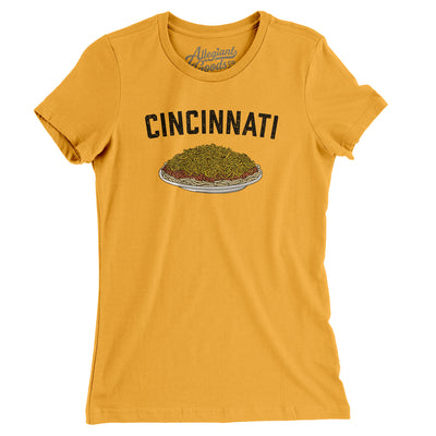 Cincinnati Chili Women's T-Shirt-Gold-Allegiant Goods Co. Vintage Sports Apparel
