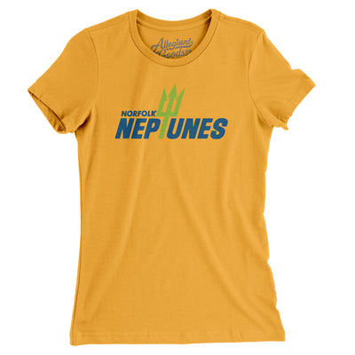 Norfolk Neptunes Football Women's T-Shirt-Gold-Allegiant Goods Co. Vintage Sports Apparel