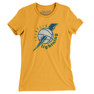 Rockford Lightning Basketball Women's T-Shirt-Gold-Allegiant Goods Co. Vintage Sports Apparel