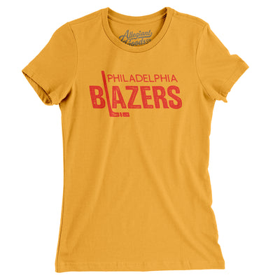 Philadelphia Blazers Hockey Women's T-Shirt-Gold-Allegiant Goods Co. Vintage Sports Apparel