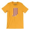 Indiana Hoosier Stripes Men/Unisex T-Shirt-Gold-Allegiant Goods Co. Vintage Sports Apparel