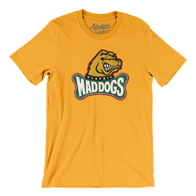 Memphis Mad Dogs Football Men/Unisex T-Shirt-Gold-Allegiant Goods Co. Vintage Sports Apparel