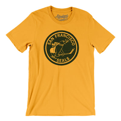 San Francisco Seals Hockey Men/Unisex T-Shirt-Gold-Allegiant Goods Co. Vintage Sports Apparel