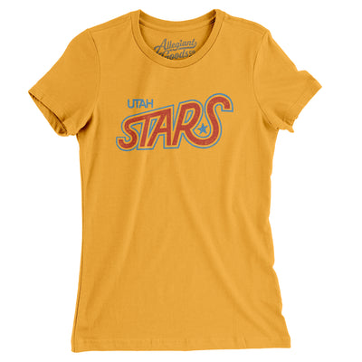 Utah Stars Basketball Women's T-Shirt-Gold-Allegiant Goods Co. Vintage Sports Apparel