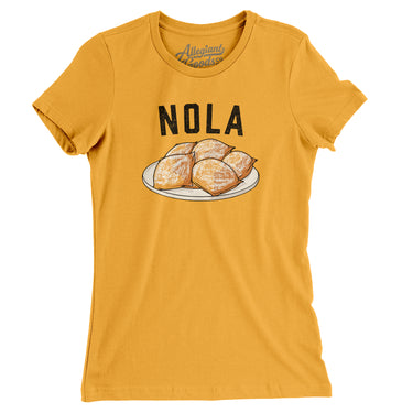 New Orleans Beignets Women's T-Shirt-Gold-Allegiant Goods Co. Vintage Sports Apparel