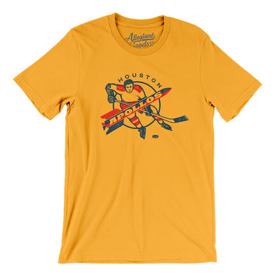 Houston Apollos Hockey Men/Unisex T-Shirt-Gold-Allegiant Goods Co. Vintage Sports Apparel