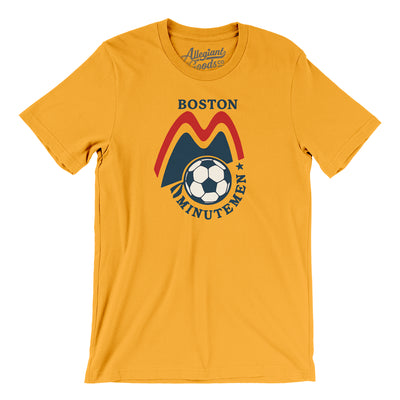 Boston Minutemen Soccer Men/Unisex T-Shirt-Gold-Allegiant Goods Co. Vintage Sports Apparel