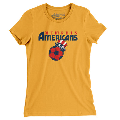 Memphis Americans Soccer Women's T-Shirt-Gold-Allegiant Goods Co. Vintage Sports Apparel