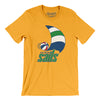 San Diego Sails Basketball Men/Unisex T-Shirt-Gold-Allegiant Goods Co. Vintage Sports Apparel