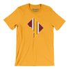 Washington D.C. Helmet Stripes Men/Unisex T-Shirt-Gold-Allegiant Goods Co. Vintage Sports Apparel