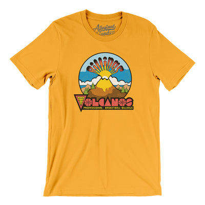 BIllings Volcanos Basketball Men/Unisex T-Shirt-Gold-Allegiant Goods Co. Vintage Sports Apparel