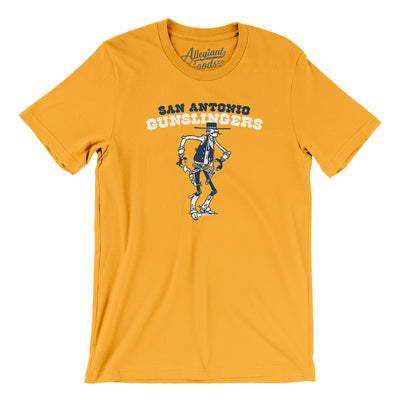San Antonio Gunslingers Football Men/Unisex T-Shirt-Gold-Allegiant Goods Co. Vintage Sports Apparel