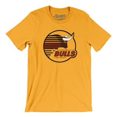 Jacksonville Bulls Football Men/Unisex T-Shirt-Gold-Allegiant Goods Co. Vintage Sports Apparel