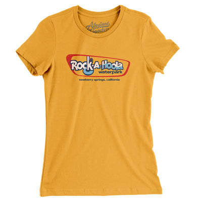 Rock-A-Hoola Water Park Women's T-Shirt-Gold-Allegiant Goods Co. Vintage Sports Apparel