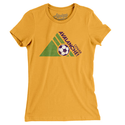 Denver Avalanche Soccer Women's T-Shirt-Gold-Allegiant Goods Co. Vintage Sports Apparel
