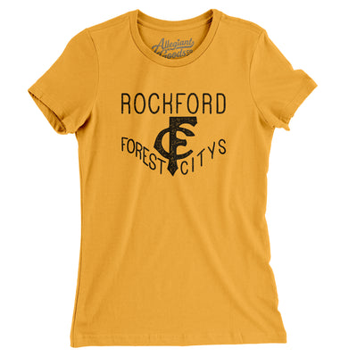Rockford Forest Citys Baseball Women's T-Shirt-Gold-Allegiant Goods Co. Vintage Sports Apparel