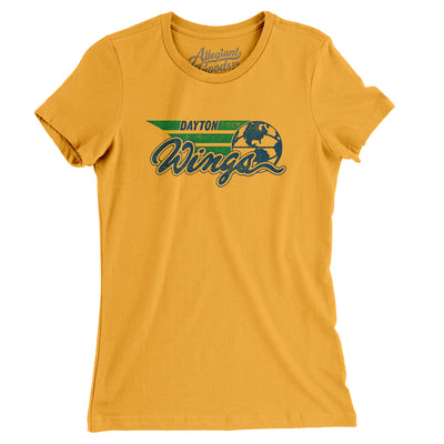 Dayton Wings Basketball Women's T-Shirt-Gold-Allegiant Goods Co. Vintage Sports Apparel