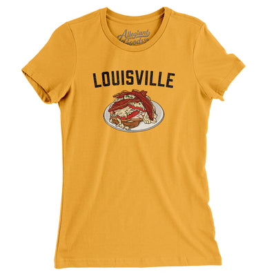 Louisville Hot Brown Women's T-Shirt-Gold-Allegiant Goods Co. Vintage Sports Apparel