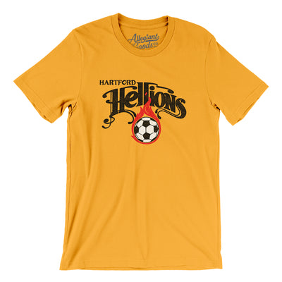 Hartford Hellions Soccer Men/Unisex T-Shirt-Gold-Allegiant Goods Co. Vintage Sports Apparel