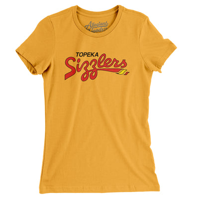 Topeka Sizzlers Basketball Women's T-Shirt-Gold-Allegiant Goods Co. Vintage Sports Apparel