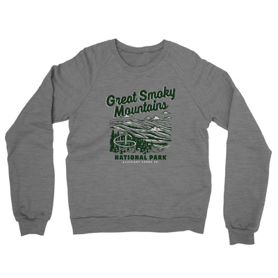 Great Smoky Mountains National Park Midweight Crewneck Sweatshirt-Grey Heather-Allegiant Goods Co. Vintage Sports Apparel