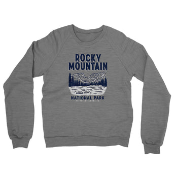 Rocky Mountains National Park Midweight Crewneck Sweatshirt-Grey Heather-Allegiant Goods Co. Vintage Sports Apparel