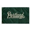 Portland Oregon Wall Flag (Green & Off-White)-Wall Flag - 36"x60"-Allegiant Goods Co. Vintage Sports Apparel