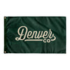 Denver Colorado Wall Flag (Green & Off-White)-Wall Flag - 36"x60"-Allegiant Goods Co. Vintage Sports Apparel