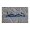 Indianapolis Indiana Wall Flag (Grey & Blue)-Wall Flag - 36"x60"-Allegiant Goods Co. Vintage Sports Apparel