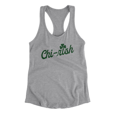 Chi-rish Women's Racerback Tank-Heather Grey-Allegiant Goods Co. Vintage Sports Apparel