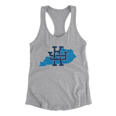 Kentucky Home State Women's Racerback Tank-90/10 Heather Gray-Allegiant Goods Co. Vintage Sports Apparel