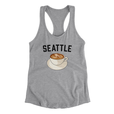 Seattle Coffee Women's Racerback Tank-Heather Grey-Allegiant Goods Co. Vintage Sports Apparel