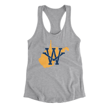 West Virginia Home State Women's Racerback Tank-90/10 Heather Gray-Allegiant Goods Co. Vintage Sports Apparel