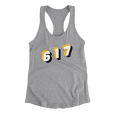 Boston 617 Area Code Women's Racerback Tank-Allegiant Goods Co. Vintage Sports Apparel