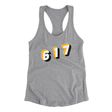 Boston 617 Area Code Women's Racerback Tank-Allegiant Goods Co. Vintage Sports Apparel