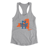 New York Home State Women's Racerback Tank-Heather Grey-Allegiant Goods Co. Vintage Sports Apparel