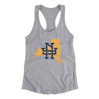 New York Home State Women's Racerback Tank-90/10 Heather Gray-Allegiant Goods Co. Vintage Sports Apparel