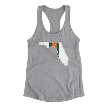 Florida Helmet Stripes Women's Racerback Tank-Allegiant Goods Co. Vintage Sports Apparel