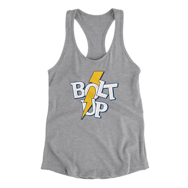 Bolt Up Women's Racerback Tank-Allegiant Goods Co. Vintage Sports Apparel
