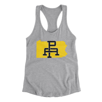 Pennsylvania Home State Women's Racerback Tank-Heather Grey-Allegiant Goods Co. Vintage Sports Apparel
