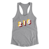Cleveland 216 Area Code Women's Racerback Tank-Allegiant Goods Co. Vintage Sports Apparel