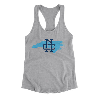 North Carolina Home State Women's Racerback Tank-90/10 Heather Gray-Allegiant Goods Co. Vintage Sports Apparel
