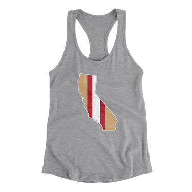 California Helmet Stripes Women's Racerback Tank-Allegiant Goods Co. Vintage Sports Apparel