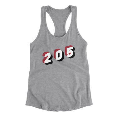 Birmingham & Tuscaloosa 205 Area Code Women's Racerback Tank-Allegiant Goods Co. Vintage Sports Apparel