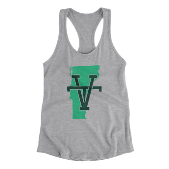 Vermont Home State Women's Racerback Tank-90/10 Heather Gray-Allegiant Goods Co. Vintage Sports Apparel